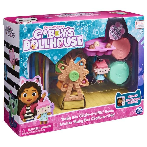 Produktbild: Gabby's Dollhouse Deluxe Raum, Craft-a-riffic-Room, Bastelzimmer mit Baby Box, M&ouml;belst&uuml;cken und thematischem Zubeh&ouml;r