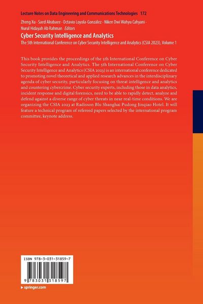 Produktbild: Cyber Security Intelligence and Analytics