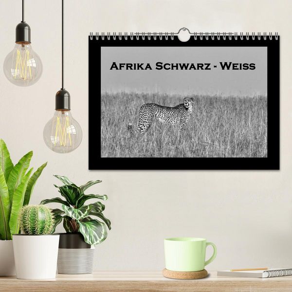 Produktbild: Afrika Schwarz - Weiss (Wandkalender 2026 DIN A4 quer), CALVENDO Monatskalender