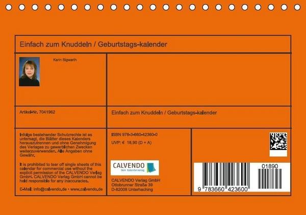 Produktbild: Einfach zum Knuddeln / Geburtstagskalender (Tischkalender immerw&auml;hrend DIN A5 quer)
