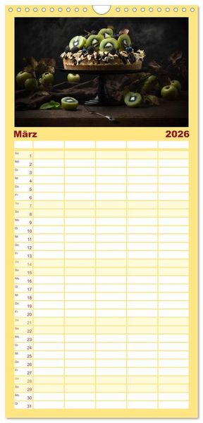 Produktbild: Familienplaner 2026 - Feine Torten mit 5 Spalten (Wandkalender, 21 x 45 cm) CALVENDO