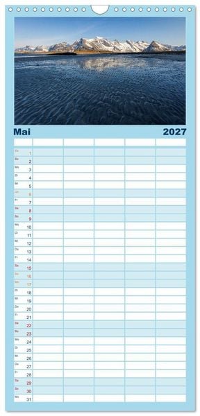 Produktbild: Familienplaner 2027 - Licht des Nordens - LOFOTEN mit 5 Spalten (Wandkalender, 21 x 45 cm) CALVENDO
