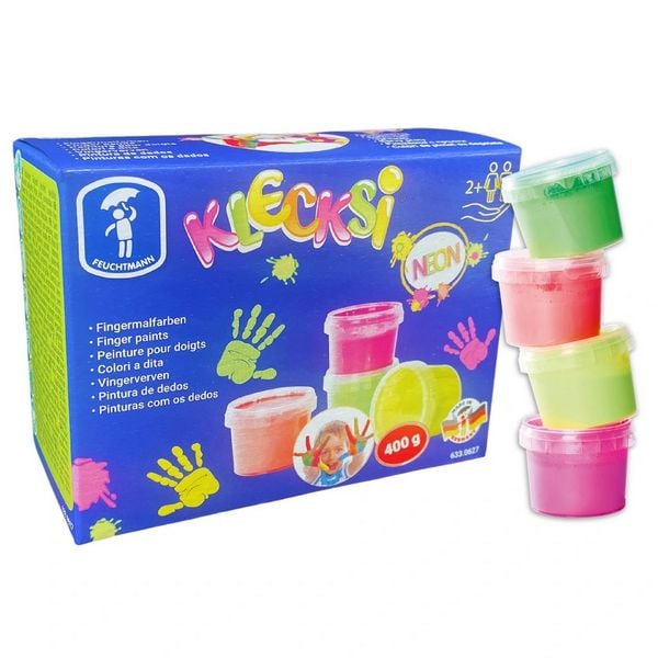 Produktbild: KLECKSi NEON - 4 leuchtende Neonfarben a 100 g