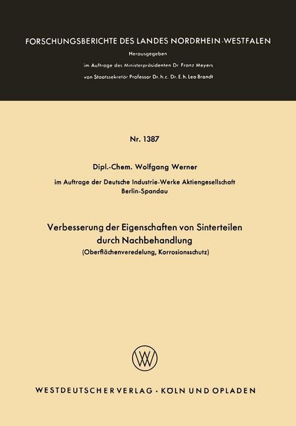 Produktbild: Verbesserung der Eigenschaften von Sinterteilen durch Nachbehandlung