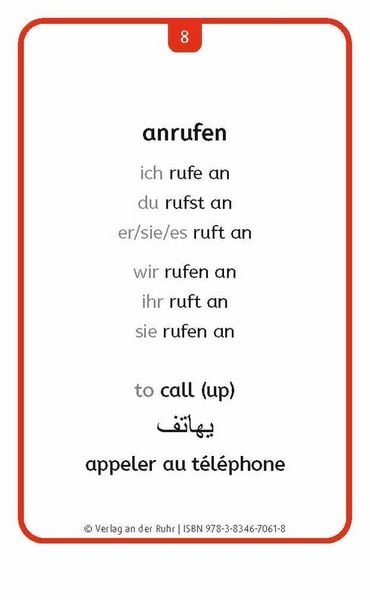 Produktbild: Verben: Set 2 - Deutsch, Englisch, Franz&ouml;sisch und Arabisch