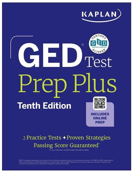 Produktbild: GED Test Prep Plus, Tenth Edition (2026): Includes a Diagnostic Pretest, 2 Full Length Practice Tests, 1000+ Practice Questions, and 60+ Online Videos