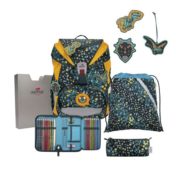 Produktbild: DerDieDas Schulranzen Set ErgoFlex Light, Schulranzen Set, 5tlg, Dino Time