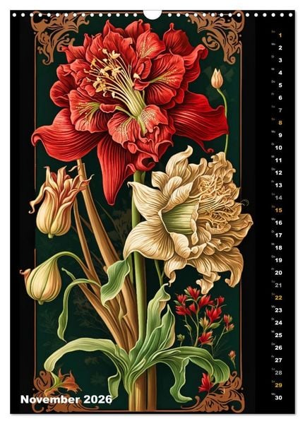 Produktbild: Jugendstil Blumen (Wandkalender 2026 DIN A3 hoch), CALVENDO Monatskalender