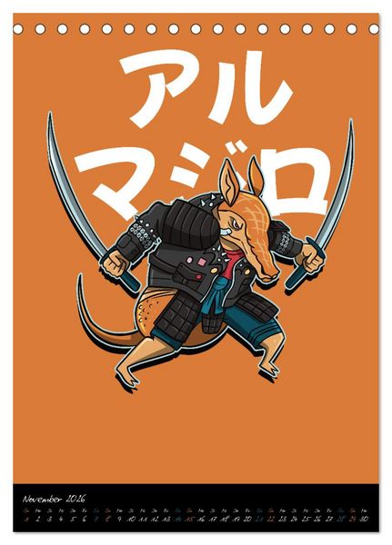 Produktbild: Gef&auml;hrliche Tier Samurai (Tischkalender 2026 DIN A5 hoch), CALVENDO Monatskalender