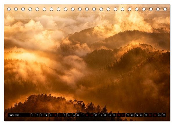 Produktbild: Elbsandsteingebirge: Unterwegs in der S&auml;chsischen und B&ouml;hmischen Schweiz (Tischkalender 2026 DIN A5 quer), CALVENDO Monatskalender