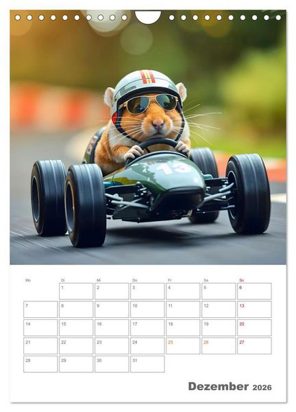 Produktbild: Adventure Hamster - Sportliche KI Hamster pr&auml;sentieren den Abenteuer-Sport (Wandkalender 2026 DIN A4 hoch), CALVENDO Monatskalender
