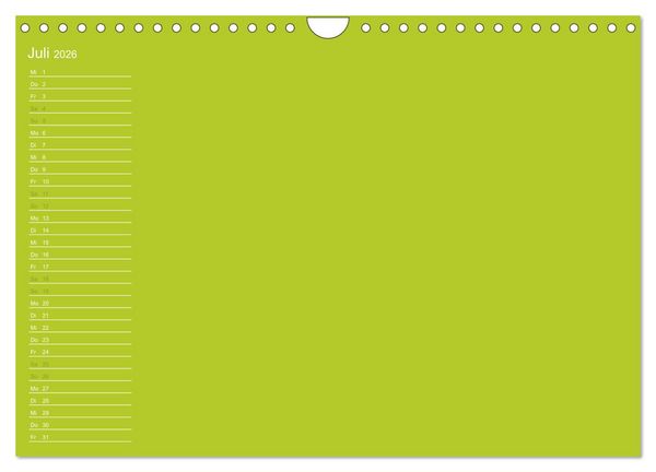 Produktbild: Bastel-Geburtstagskalender gr&uuml;n / Geburtstagskalender (Wandkalender 2026 DIN A4 quer), CALVENDO Monatskalender