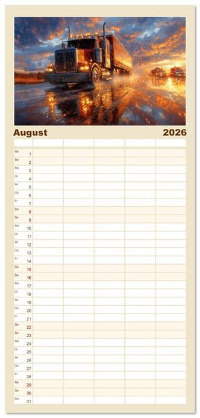 Produktbild: Familienplaner 2026 - Giganten der Stra&szlig;e mit 5 Spalten (Wandkalender, 21 x 45 cm) CALVENDO