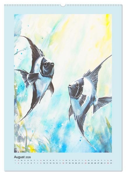 Produktbild: Ozeanpoesie. Die Unterwasserwelt im Aquarell-Stil (hochwertiger Premium Wandkalender 2026 DIN A2 hoch), Kunstdruck in Hochglanz
