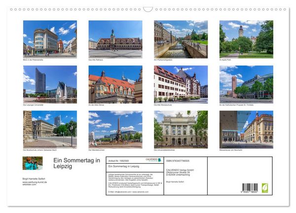 Produktbild: Ein Sommertag in Leipzig (Wandkalender 2026 DIN A2 quer), CALVENDO Monatskalender