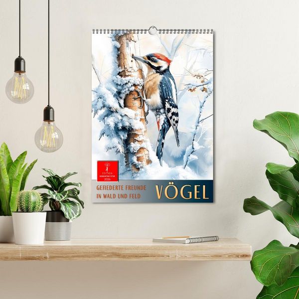 Produktbild: V&ouml;gel - gefiederte Freunde in Wald und Feld (Wandkalender 2026 DIN A3 hoch), CALVENDO Monatskalender