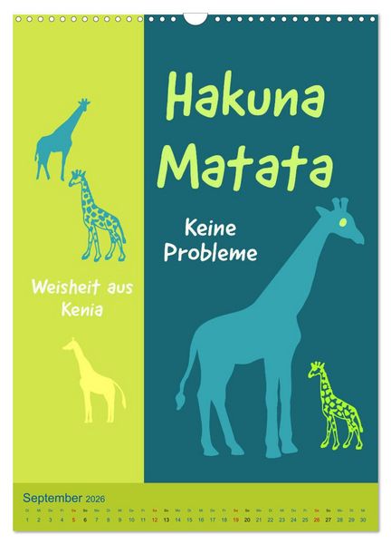 Produktbild: Kenia..mit einem Hauch Poesie - Weisheiten und Zitate (Wandkalender 2026 DIN A3 hoch), CALVENDO Monatskalender