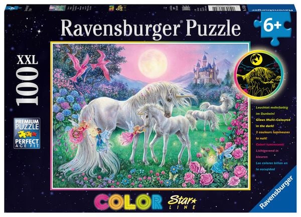 Puzzle Ravensburger Einhörner im Mondschein 100 Teile XXL Color Starline