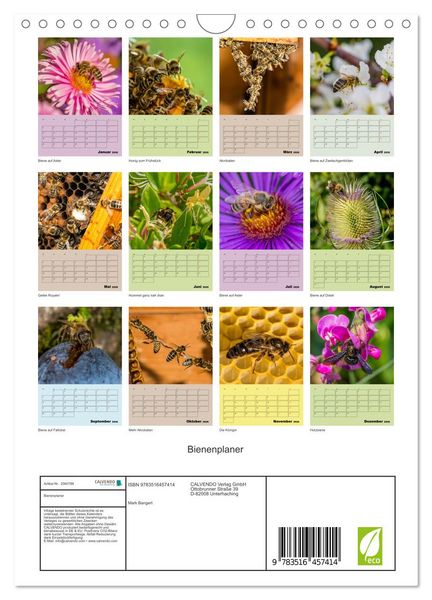 Produktbild: Bienenplaner (Wandkalender 2026 DIN A4 hoch), CALVENDO Monatskalender