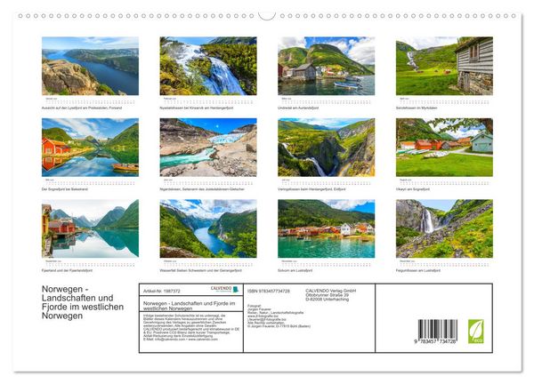 Produktbild: Norwegen - Landschaften und Fjorde im westlichen Norwegen (hochwertiger Premium Wandkalender 2026 DIN A2 quer), Kunstdruck in Hochglanz
