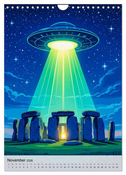Produktbild: Wir sind nicht allein - UFO-Mythen (Wandkalender 2026 DIN A4 hoch), CALVENDO Monatskalender