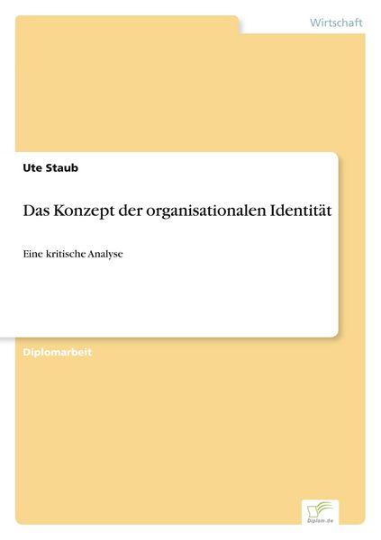 Produktbild: Das Konzept der organisationalen Identit&auml;t