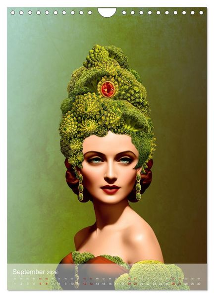 Produktbild: Zum Anbeissen - surreale Frauenportraits mit Obst und Gem&uuml;se (Wandkalender 2026 DIN A4 hoch), CALVENDO Monatskalender