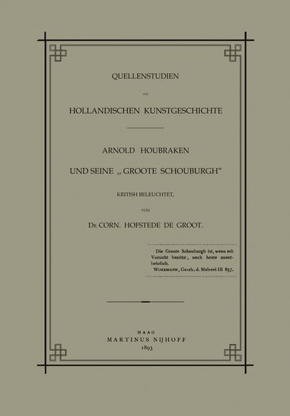 Produktbild: Quellenstudien zur Holl&auml;ndischen Kunstgeschichte