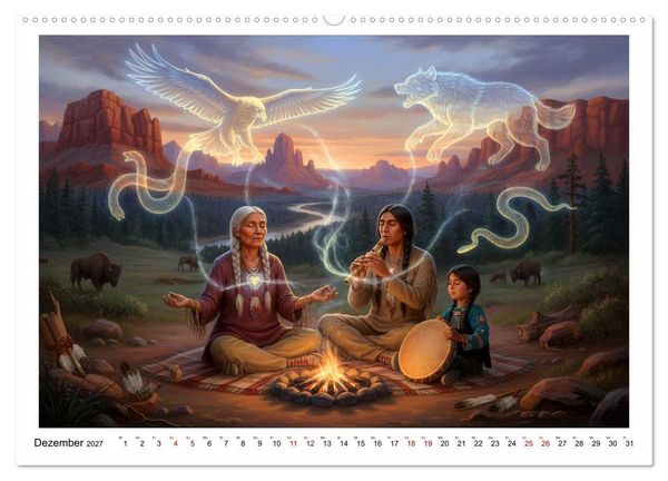 Produktbild: In Verbindung mit dem Land und den Ahnen (hochwertiger Premium Wandkalender 2027 DIN A2 quer), Kunstdruck in Hochglanz