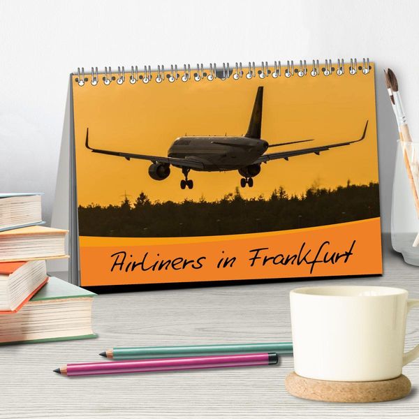 Produktbild: Airliners in Frankfurt (Tischkalender 2026 DIN A5 quer), CALVENDO Monatskalender