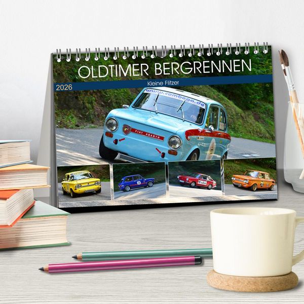 Produktbild: OLDTIMER BERGRENNEN - Kleine Flitzer (Tischkalender 2026 DIN A5 quer), CALVENDO Monatskalender