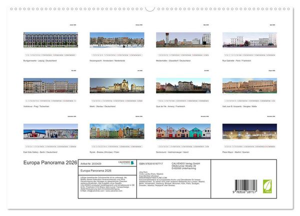 Produktbild: Europa Panorama 2026 (hochwertiger Premium Wandkalender 2026 DIN A2 quer), Kunstdruck in Hochglanz