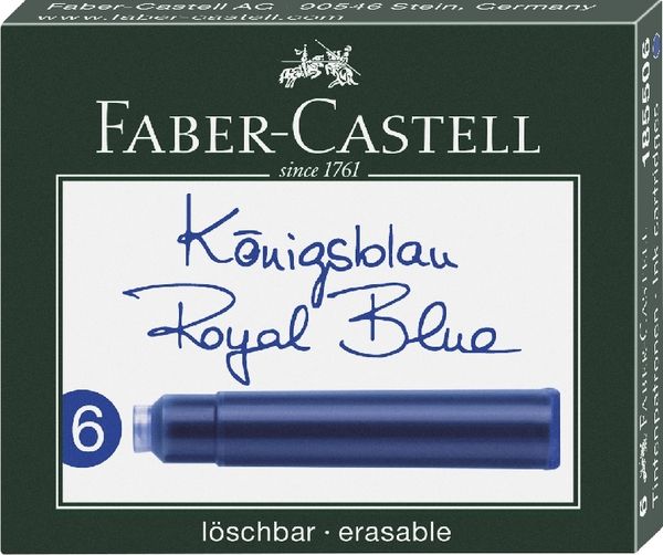 Faber-Castell Standard Tintenpatrone Königsblau 6er Set