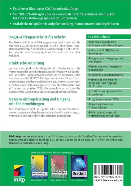 Produktbild: T-SQL-Abfragen f&uuml;r Microsoft SQL-Server 2022
