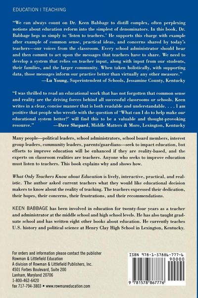 Produktbild: What Only Teachers Know about Education