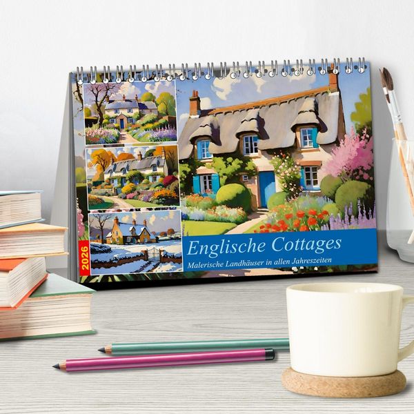 Produktbild: Englische Cottages (Tischkalender 2026 DIN A5 quer), CALVENDO Monatskalender