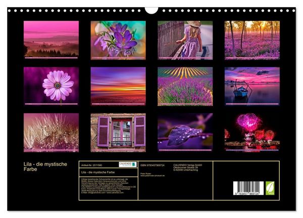 Produktbild: Lila - die mystische Farbe (Wandkalender 2026 DIN A3 quer), CALVENDO Monatskalender