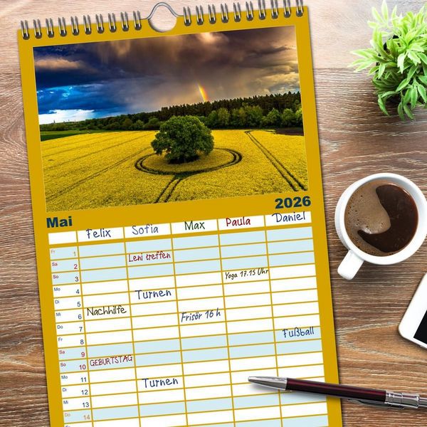 Produktbild: Familienplaner 2026 - Vorpommern im Fokus mit 5 Spalten (Wandkalender, 21 x 45 cm) CALVENDO