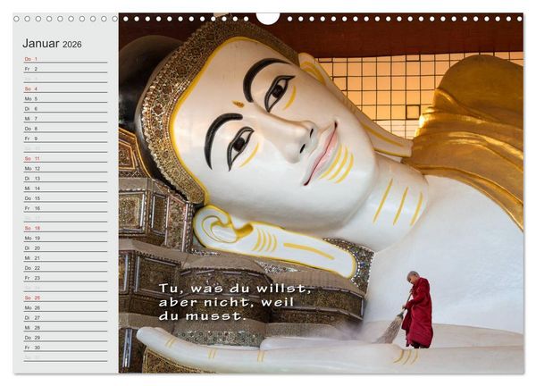 Produktbild: BUDDHA Buddhistische Weisheiten (Wandkalender 2026 DIN A3 quer), CALVENDO Monatskalender