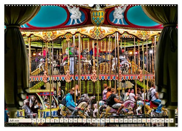 Produktbild: Karussell - Nostalgie (hochwertiger Premium Wandkalender 2026 DIN A2 quer), Kunstdruck in Hochglanz