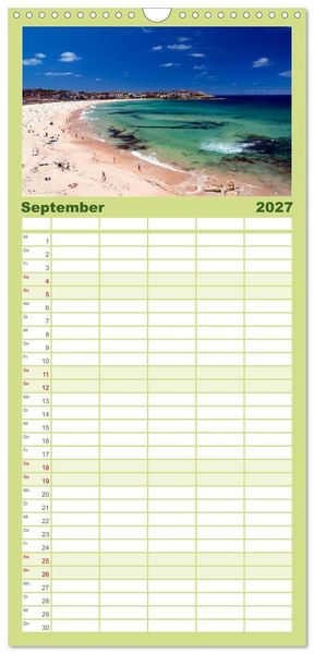 Produktbild: Familienplaner 2027 - Sonne, Strand & Meer mit 5 Spalten (Wandkalender, 21 x 45 cm) CALVENDO