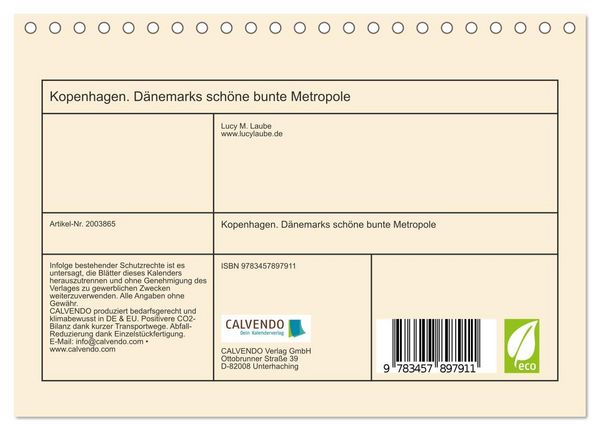 Produktbild: Kopenhagen. D&auml;nemarks sch&ouml;ne bunte Metropole (Tischkalender 2026 DIN A5 quer), CALVENDO Monatskalender