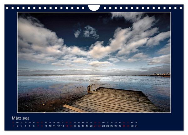 Produktbild: Wolken, Watt und Wellen. Fotografische Impressionen vom Jadebusen. (Wandkalender 2026 DIN A4 quer), CALVENDO Monatskalender