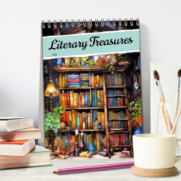 Produktbild: Literary Treasures (Desk Calendar 2026 DIN A5 portrait), CALVENDO 12 Month DeskCalendar