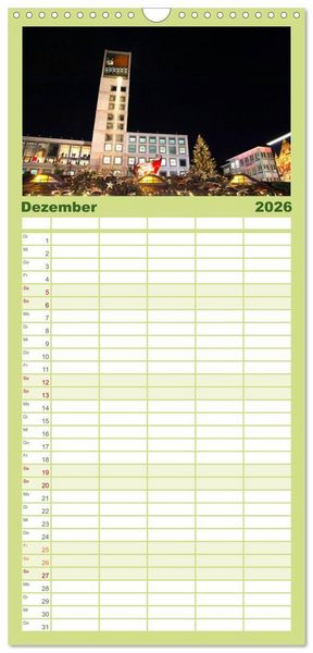 Produktbild: Familienplaner 2026 - stadtansichten stuttgart mit 5 Spalten (Wandkalender, 21 x 45 cm) CALVENDO