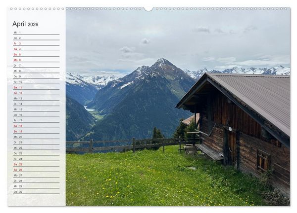 Produktbild: Alpenauszeit - Die Bergh&uuml;tten unserer Alpen (Wandkalender 2026 DIN A2 quer), CALVENDO Monatskalender