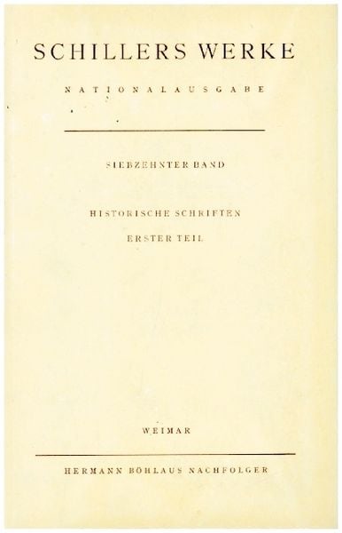 Produktbild: Schillers Werke. Nationalausgabe
