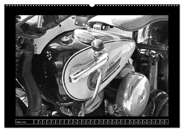 Produktbild: Harley Davidson WLA 750 in Schwarzweiss (Wandkalender 2026 DIN A2 quer), CALVENDO Monatskalender