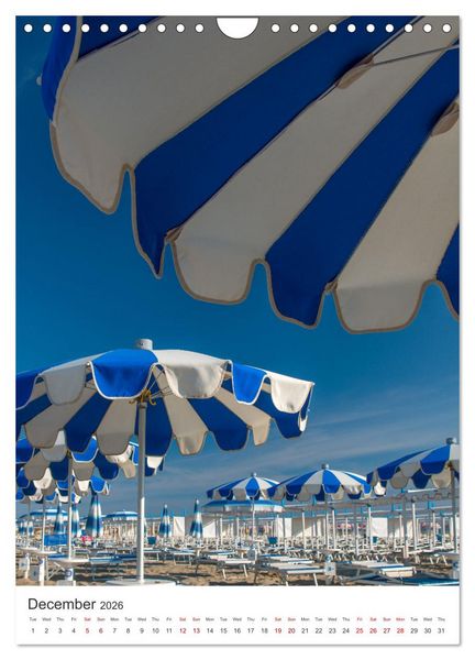 Produktbild: Rimini beach Umbrellas and cabins (Wall Calendar 2026 DIN A4 portrait), CALVENDO 12 Month Wall Calendar