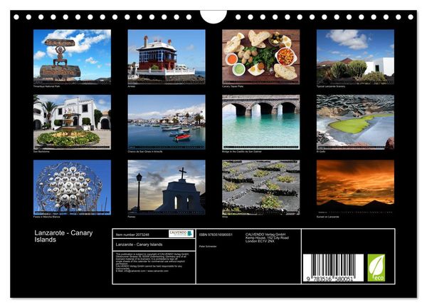 Produktbild: Lanzarote - Canary Islands (Wall Calendar 2026 DIN A4 landscape), CALVENDO 12 Month Wall Calendar